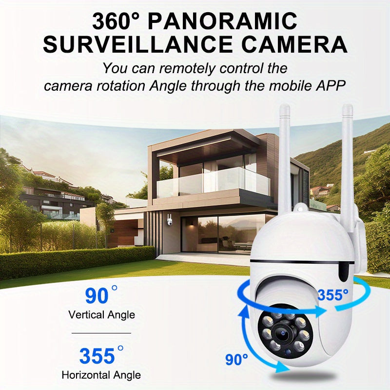 Indoor Security Camera 1080P HD Panoramic 360° Two-Way Audio Motion Detection