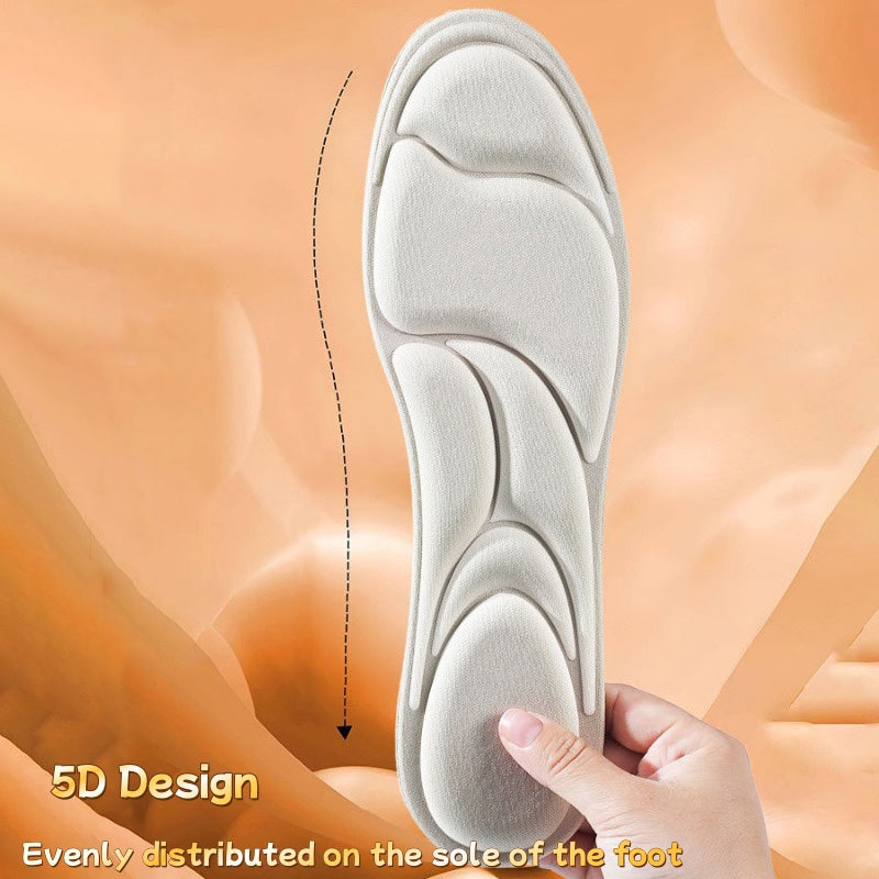 Unisex Breathable Soft Cushion Insoles for Sneakers and Heels Beige Sizes 35-45
