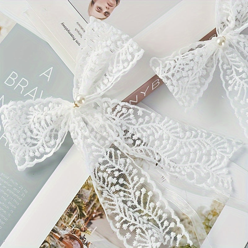 Conjunto de lazos de encaje para cortinas en color blanco y beige, decoración elegante para el hogar, ideal para dormitorio y sala de estar