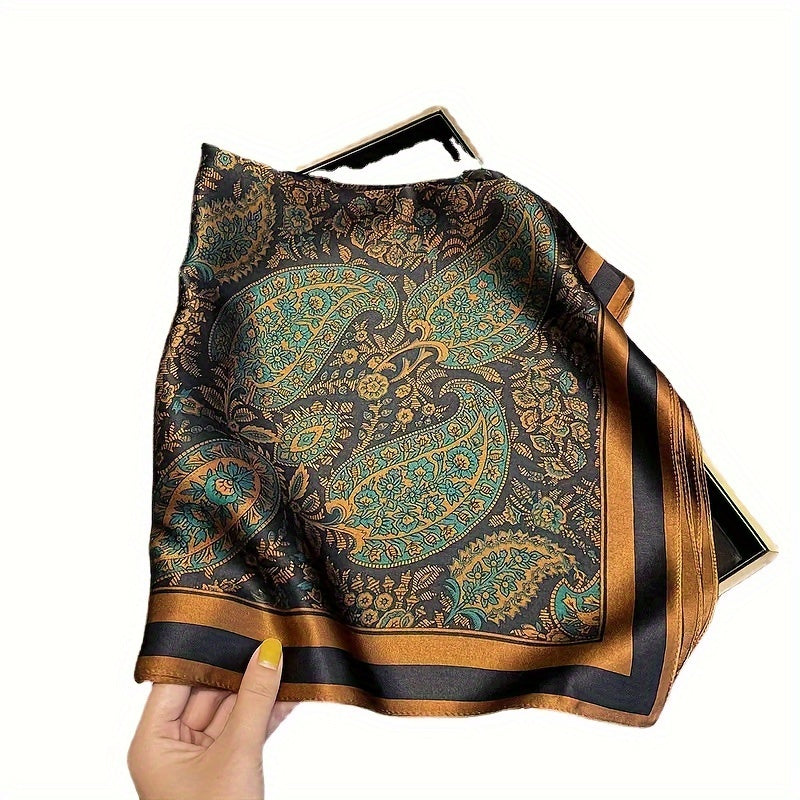 Unisex Printed Silk Square Scarf for Couples Fashion Accessory