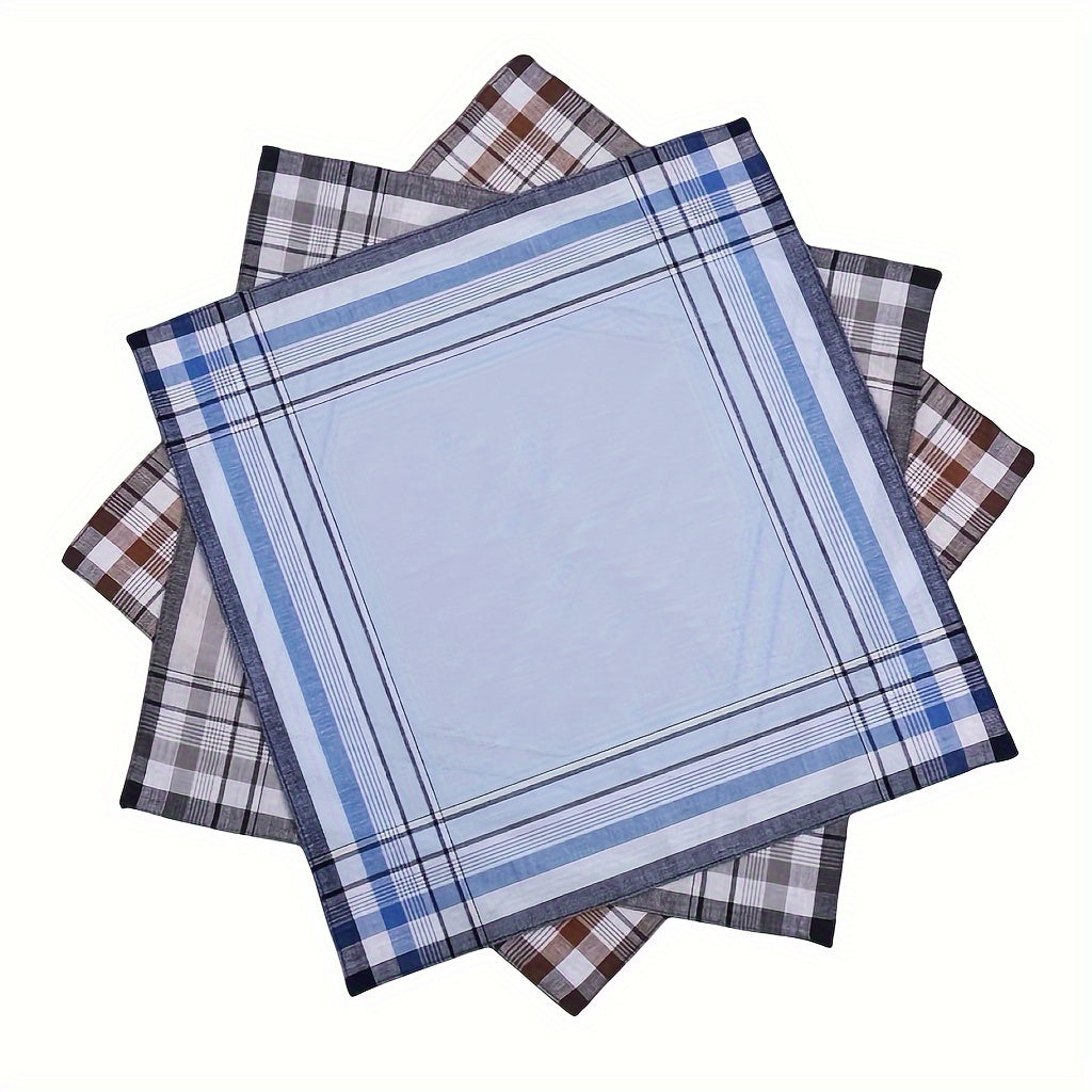 Set of 3 Soft Cotton Elderly Men's and Women's Handkerchiefs for Sweat Wiping