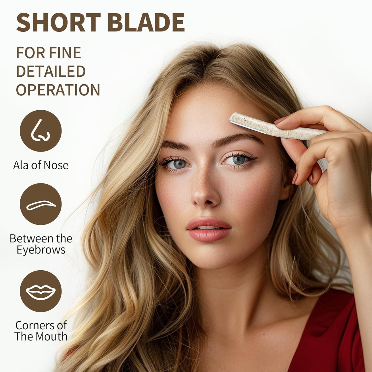 Rasuradoras de cejas, herramienta para depilación facial y exfoliación, paquete de 6