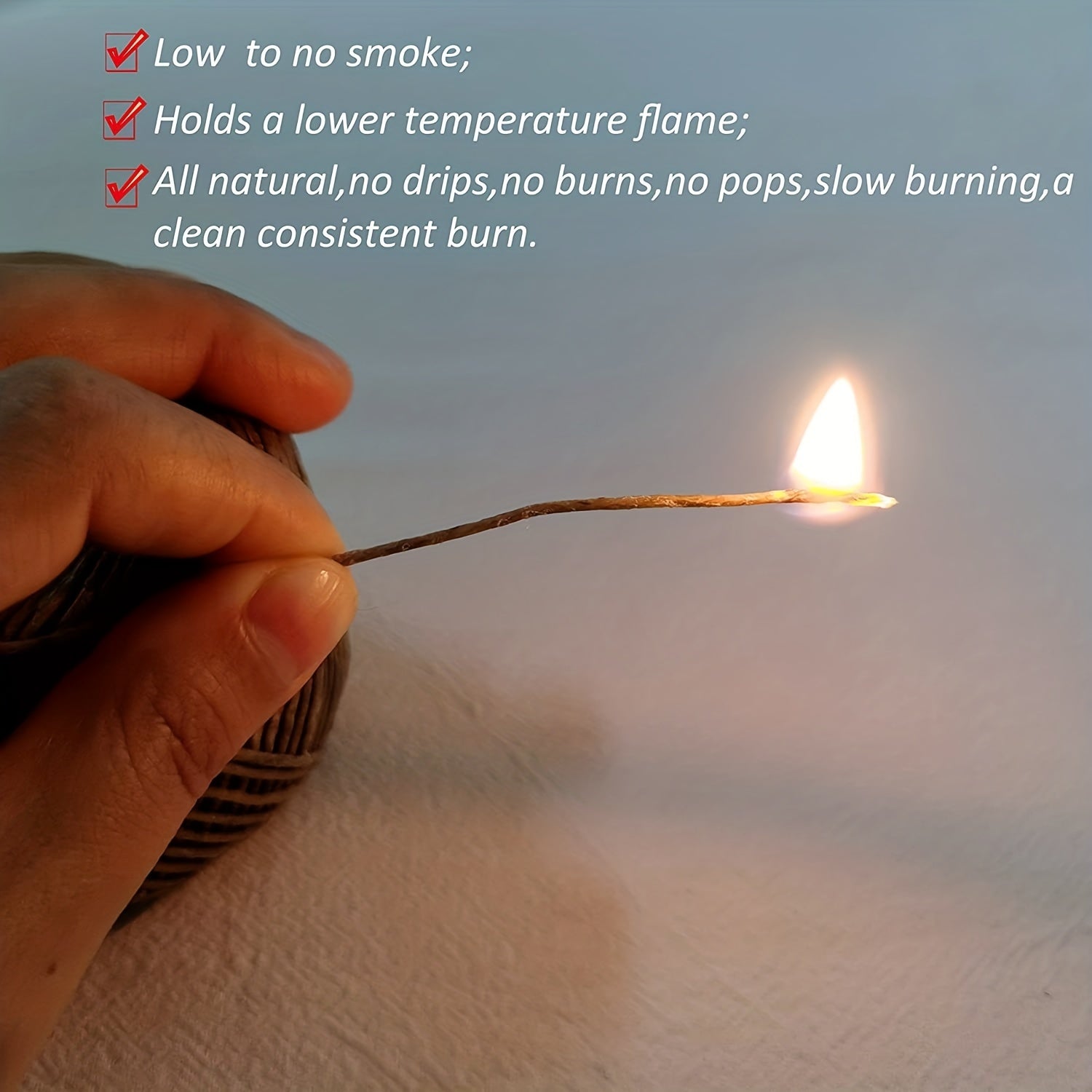 Hemp Wick 210ft Natural Beeswax Slow Burn for Candle Making and Lighters