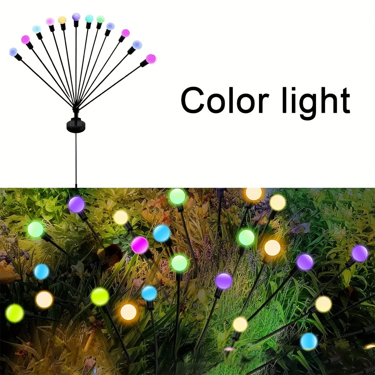 12LED Solar Firefly Garden Light Outdoor Landscape Lawn Decoration IP65