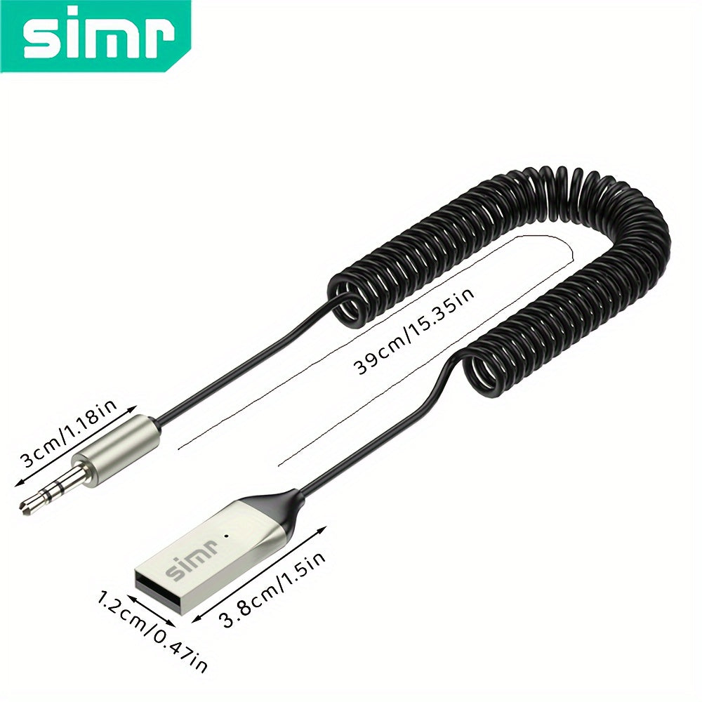 Wireless Car Audio Receiver Adapter with Microphone and AUX Jack