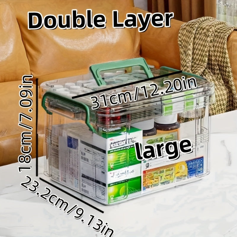 Toza suv o'tkazmaydigan plastmassa saqlash qutisi kvadrat klip bilan yopiladigan qopqoq bilan uy xo'jaligi uchun dorilarni tashkil etish
