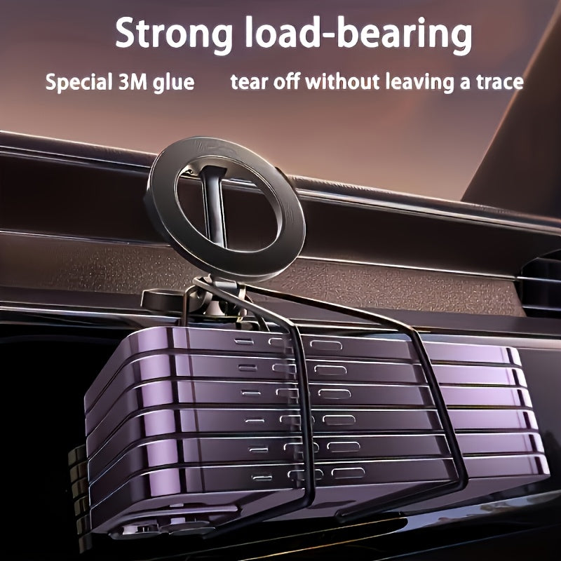 360° buriladigan magnit avtomobil telefon tutgichi, zink alloy, buklanuvchi panelga o'rnatish uchun smartfonlar