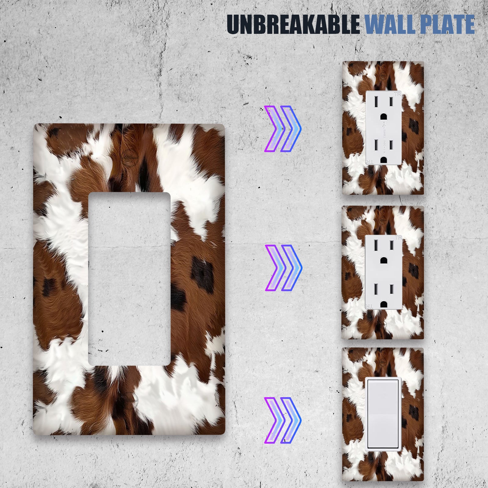 Cow Print Wall Decor Made of Unbreakable Polycarbonate for Bedrooms and Kitchens