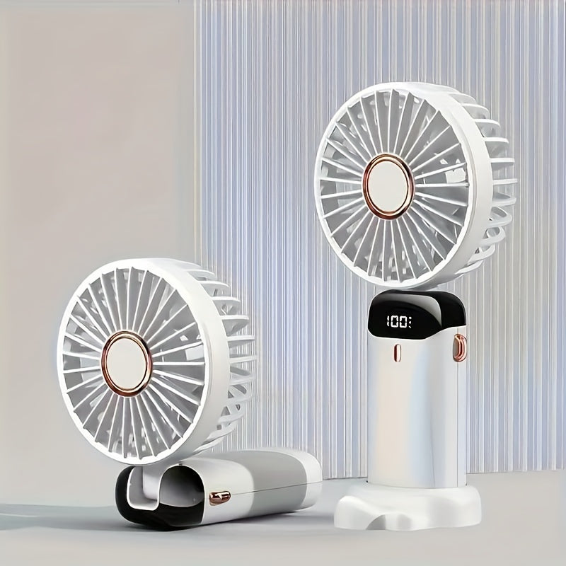 Portable Handheld Fan with USB Charging, Foldable Design, Long Battery