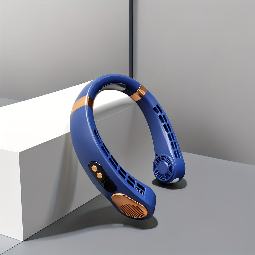Portable Neck Fan with LED Display Rechargeable Hands-Free Bladeless Personal Fan 5-Speed
