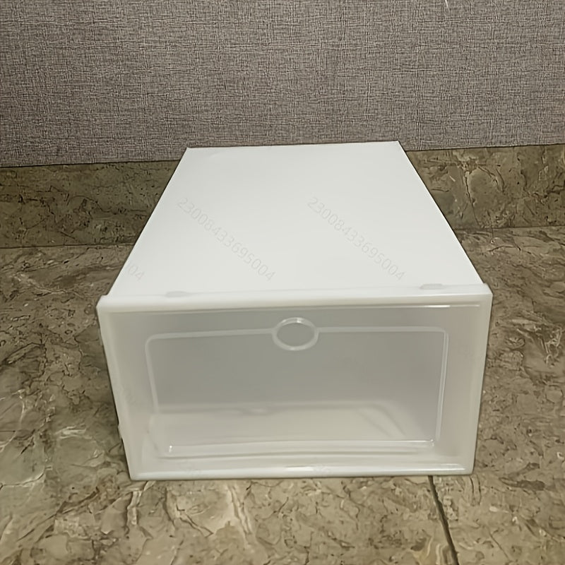 Transparent Plastic Shoe Storage Box with Drawer Waterproof Dustproof Durable Material