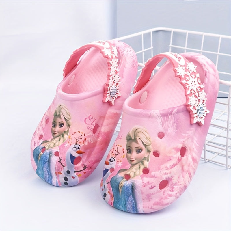 Girls' Summer Elsa Slippers with Soft Sole and Bow for Kids