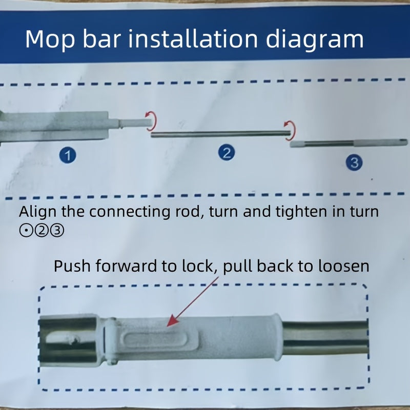Flat Mop with Self-Draining System, Washable Microfiber Pad, Reinforced Handle