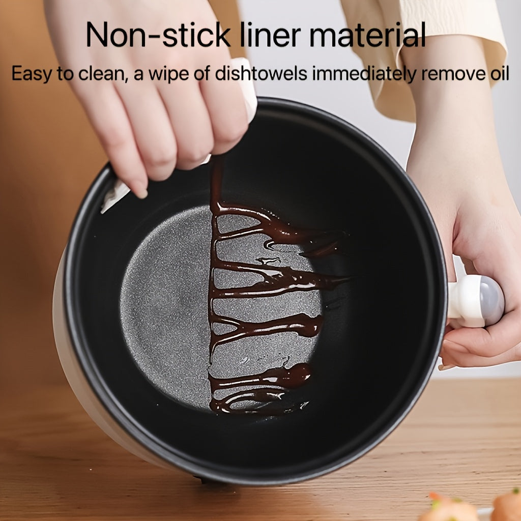 Olla eléctrica europea compacta para 1-2 personas para ramen, huevos, pasta, dumplings, sopa, gachas, avena