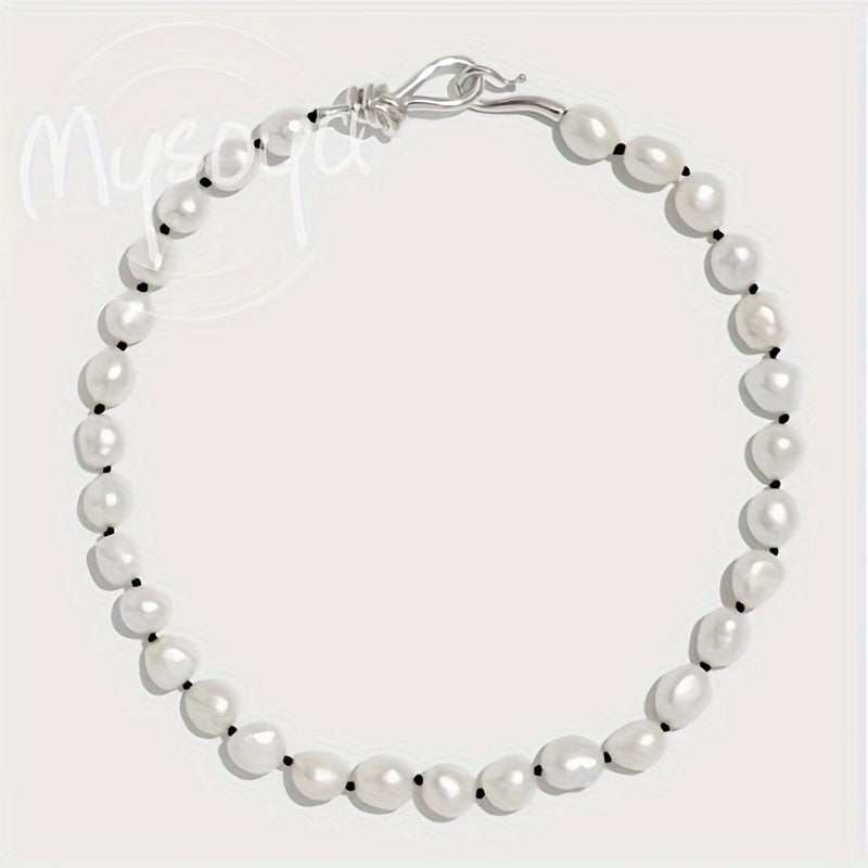 White Gemstone Necklace 6-8mm June Birthstone All-Season Gift Box