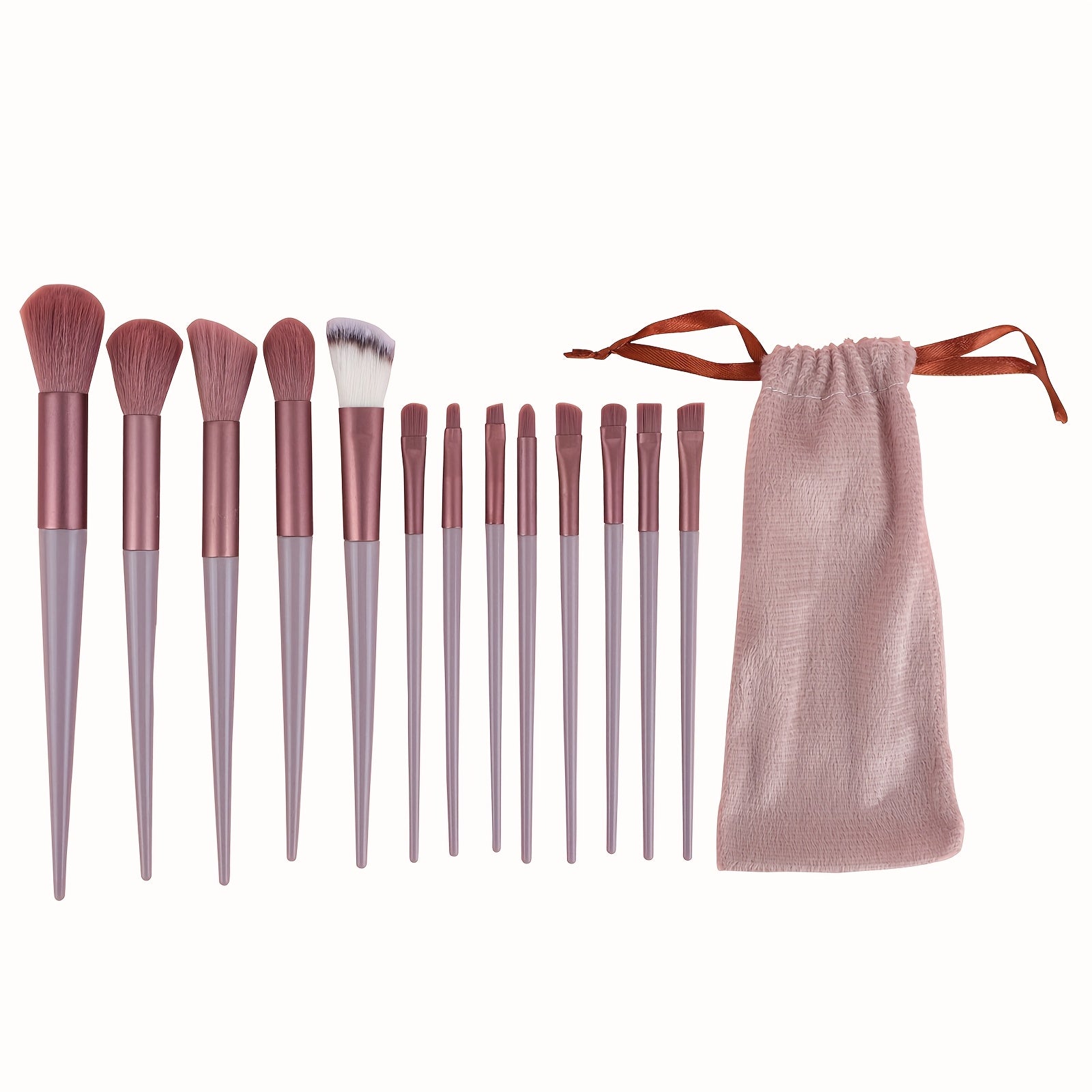 Women 13pc Makeup Brush Set Synthetic Bristles Travel Pouch All Skin Types
