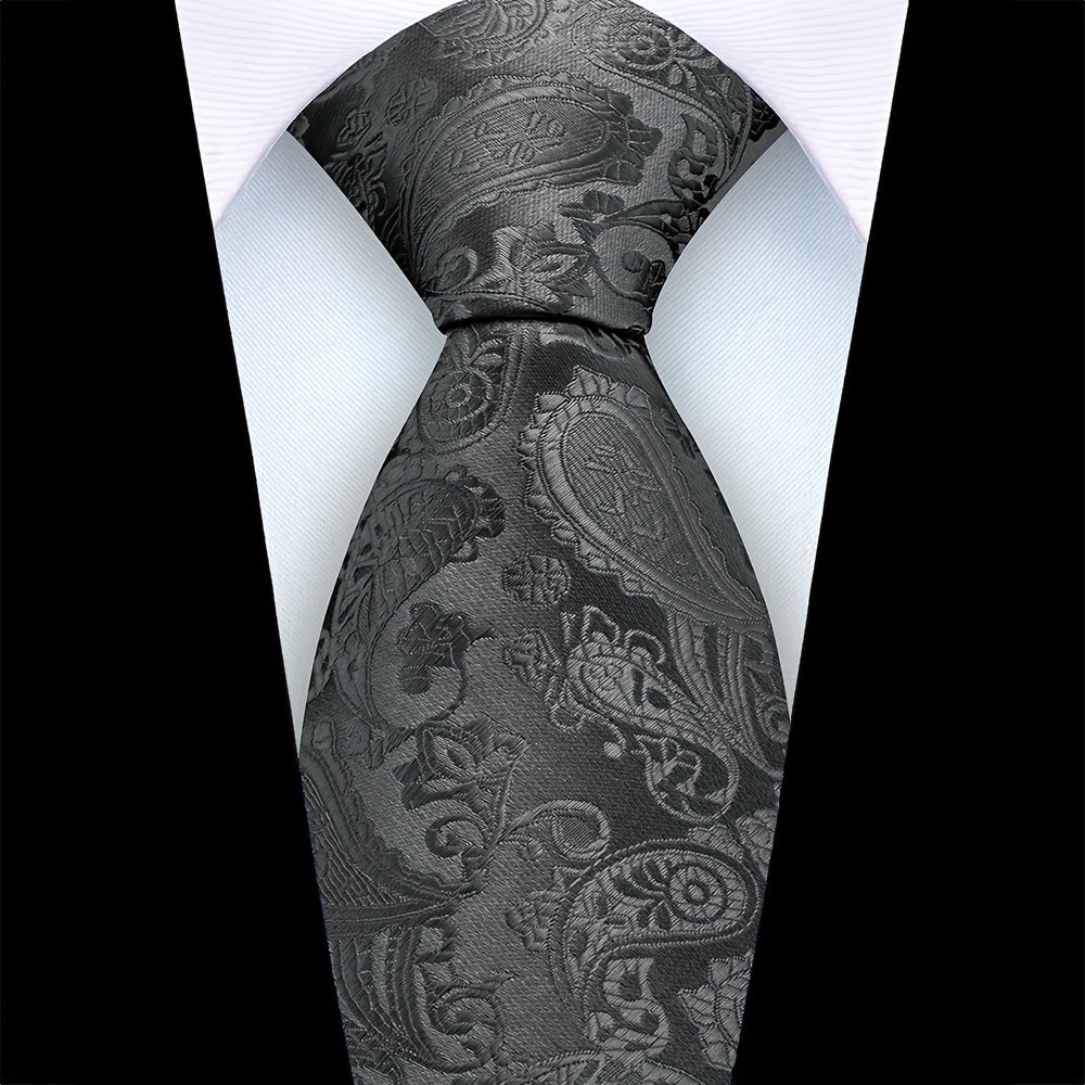 Мужской пейсли галстук из полиэстера сатин шириной 8 см для свадеб, вечеринок и деловых встреч