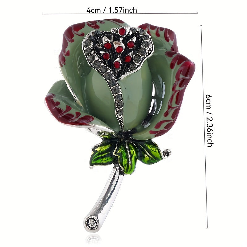 Vintage-Inspired Rhinestone Flower Brooch for Dresses Sweaters and Suits