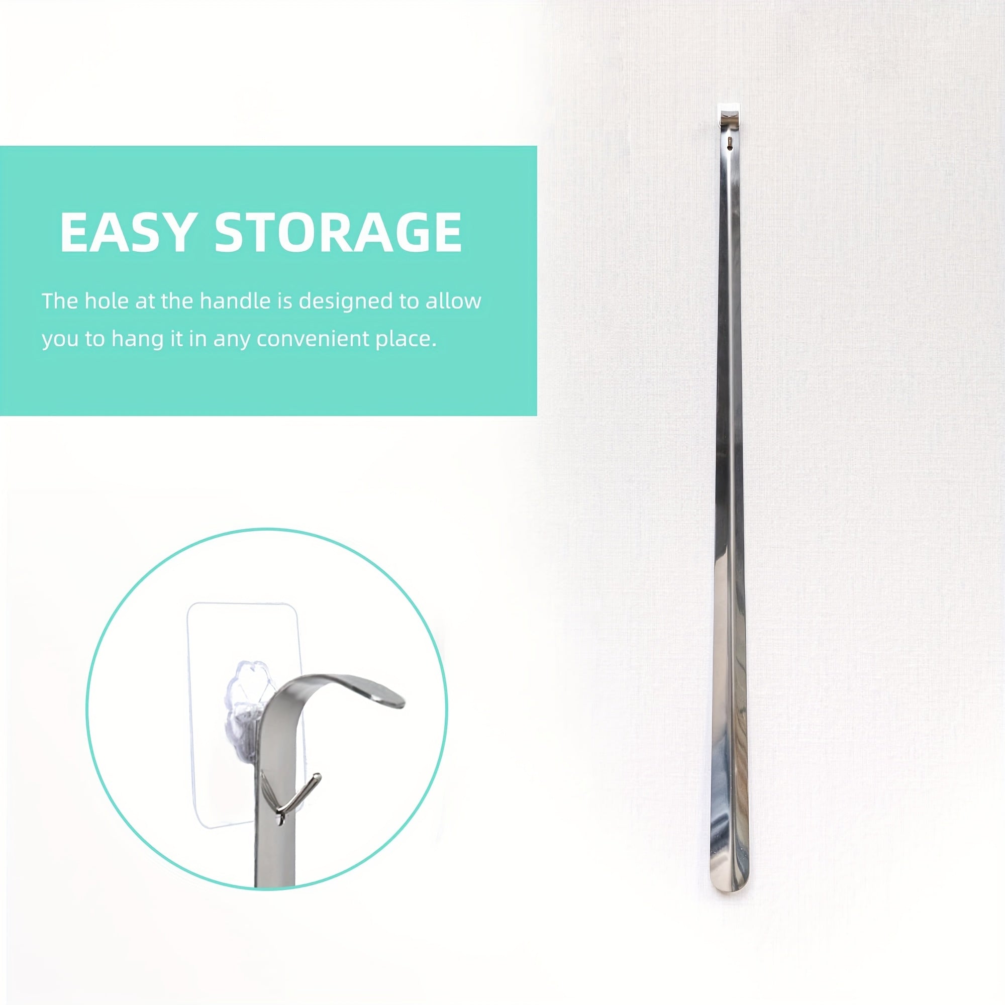 Unisex Metal Shoe Horn, 57.91cm, Reach Assist, for Seniors and Adults