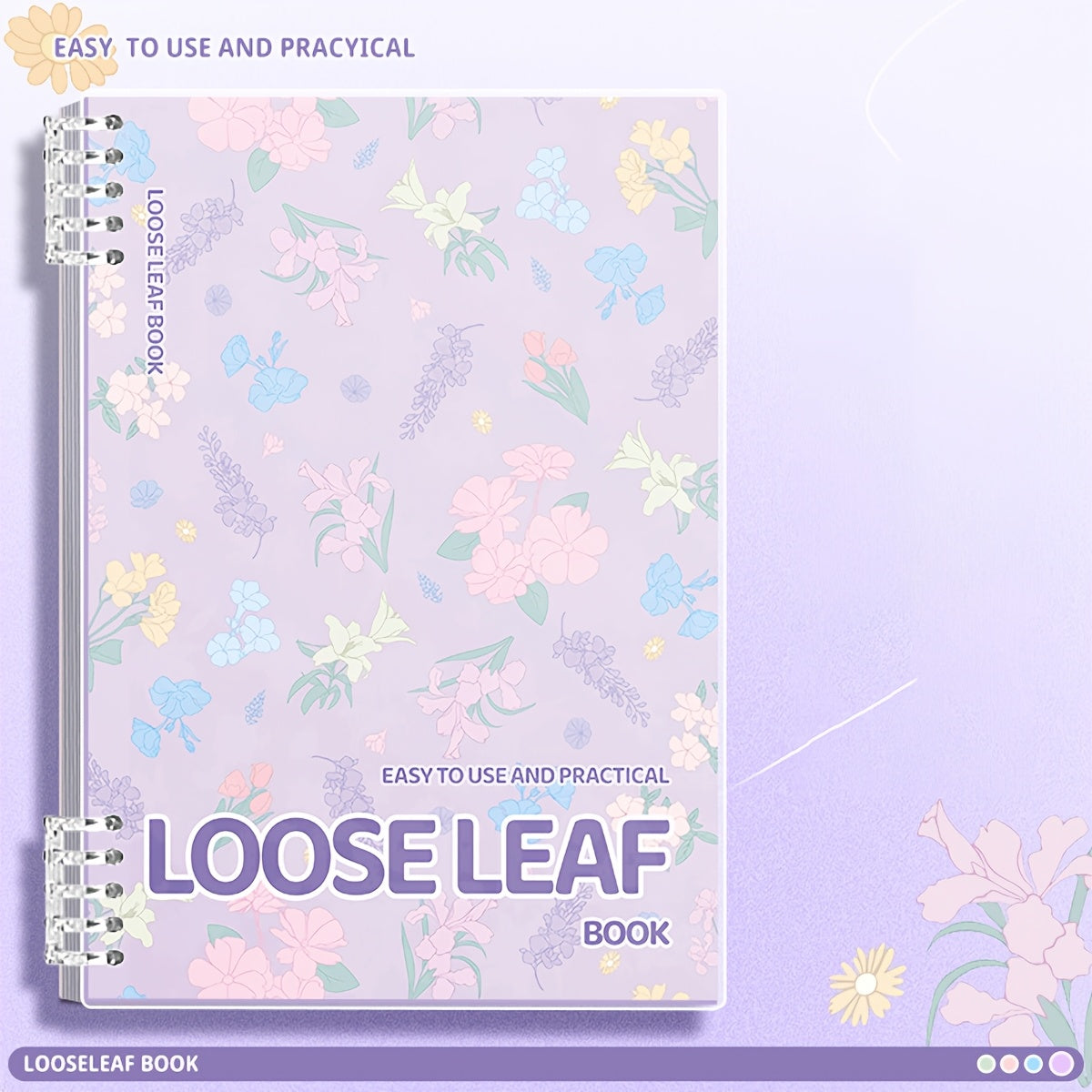 60 sahifali kundalik o'qish va ofis jihozlari uchun Vintage Floral A5/B5 jurnal.