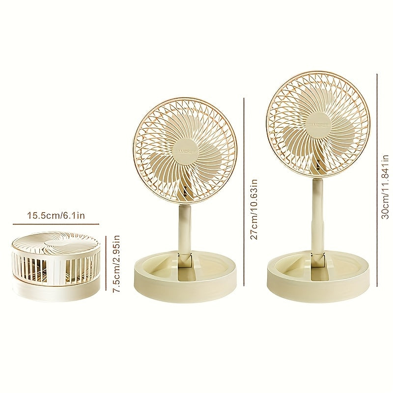 Foldable USB Desktop Fan with Silent Strong Wind Portable Office Home Use