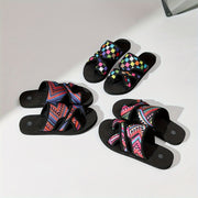 Women's Mesh Slip-On Sandals with Non-Slip Rubber Sole and Flat Heel