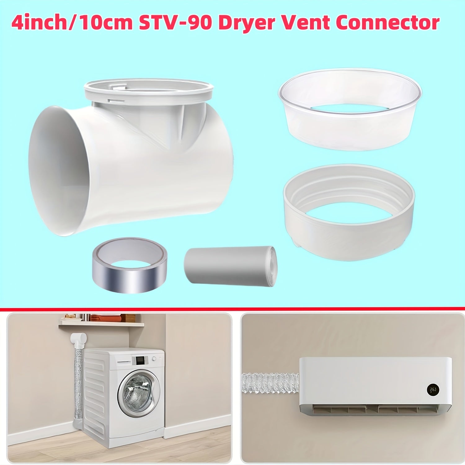 Quruqchi ventilatsiya to'plami 10.16 sm Bardoshli plastmassa Oson o'rnatish bilan montaj bracketi bilan