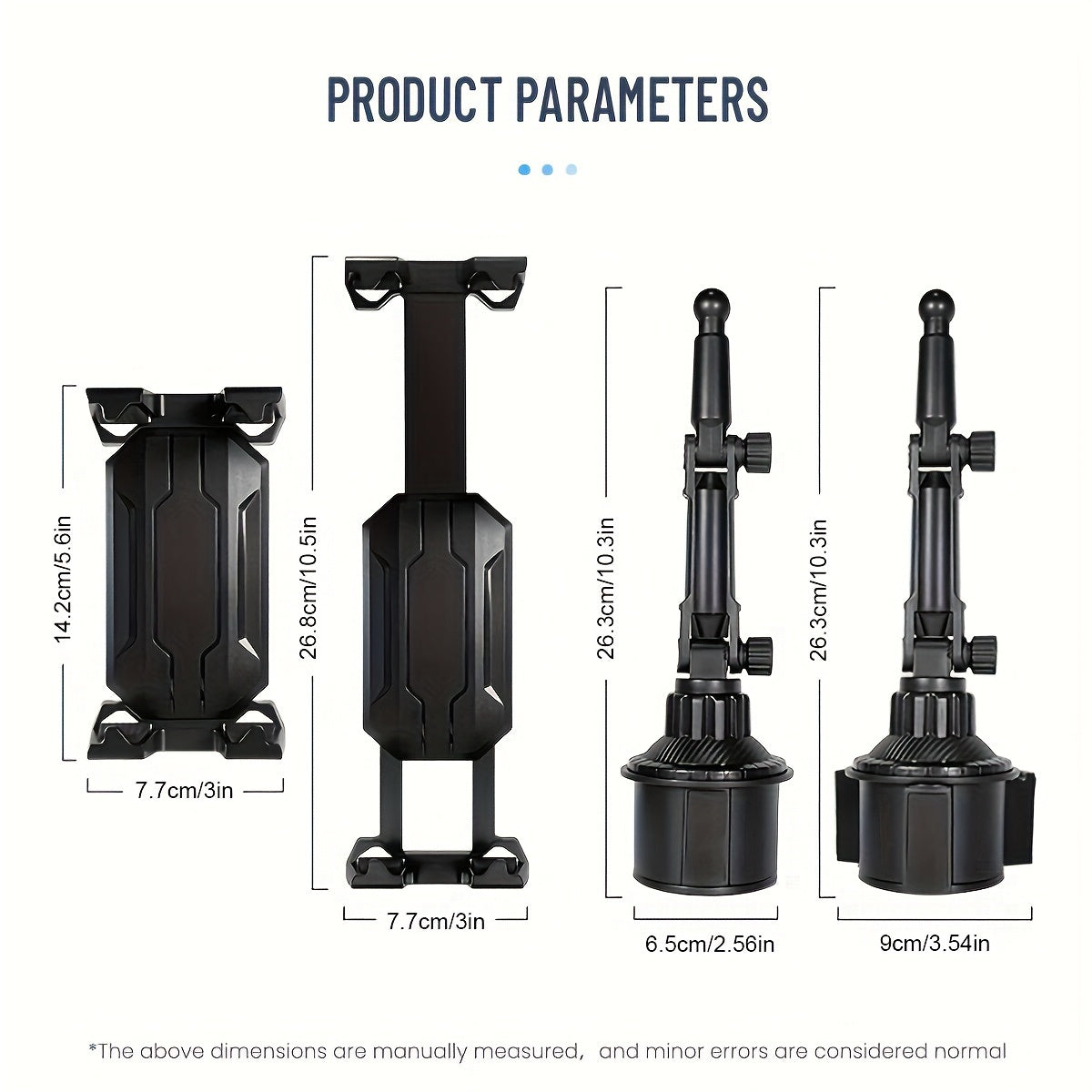 Universal avtomobil o'rnatgichi planshetlar va telefonlar uchun, buriladigan stakan tutqich adapteri
