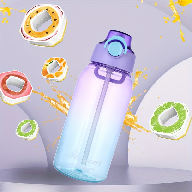 1000ml Fruit-Flavored BPA-Free Plastic Water Bottle with Flip Top and Sealable Lid