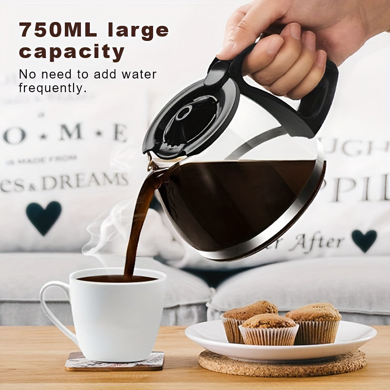 Automatic Drip Coffee Maker with Programmable Timer and Anti-Drip Design for Home and Office