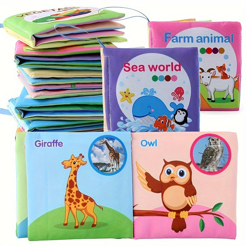 Baby Cloth Book for Infants 0+ with Animal, Transportation, Fruit, Ocean Themes