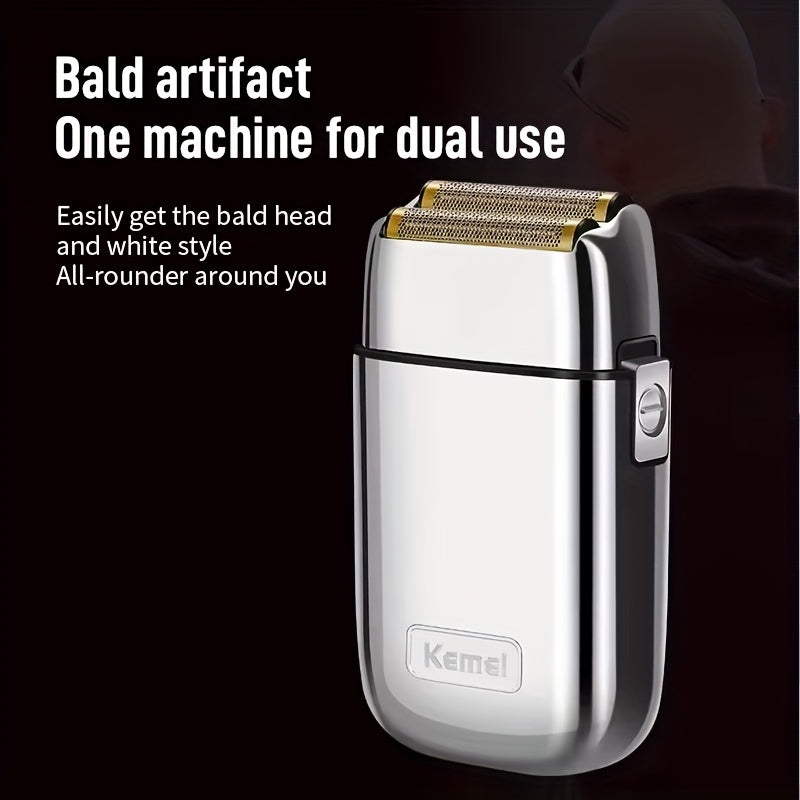 Rechargeable men's electric shaver with dual blades USB charging