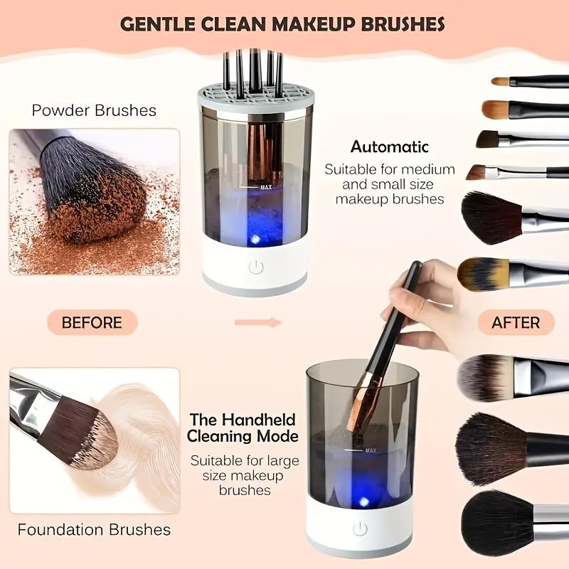 Electric Makeup Brush Cleaner USB Powered Hands-Free Travel Home Use