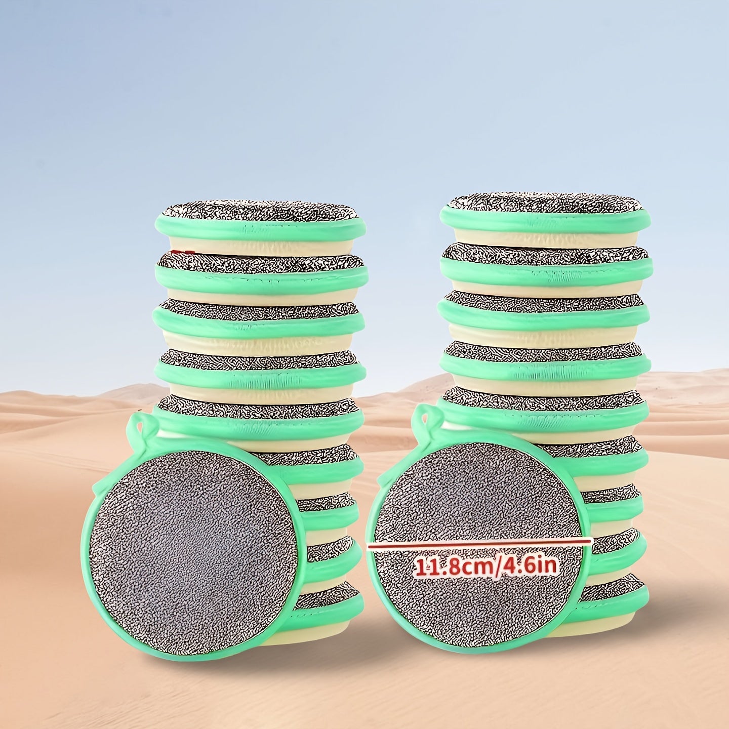 O'n ikki antibakterial oshxona cho'tkasi, ikki tomonlama, chizishsiz, qayta ishlatiladigan