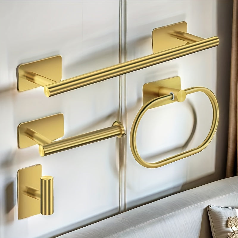 Набор из 4-х стальных полотенцедержателей без сверления, настенный монтаж для кухни, ванной, отеля