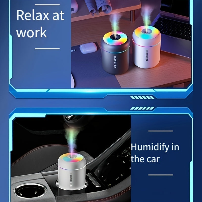 Portable USB Humidifier with Night Light, 1L Tank, Quiet Operation