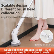Wireless Electric Cleaning Brush with Telescopic Handle and 6 Brush Heads for Floor Bathroom Kitchen