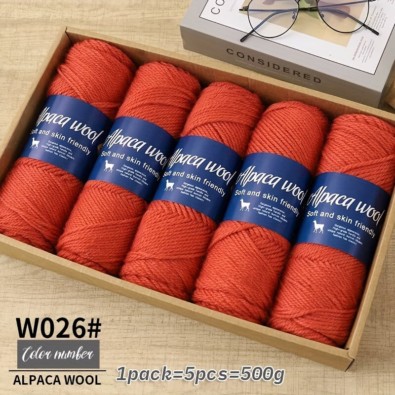 Multicolor Alpaca Wool Yarn Bundle 95 Percent Alpaca 5 Percent Polyester 100g Balls for Knitting Crocheting Winter Crafts