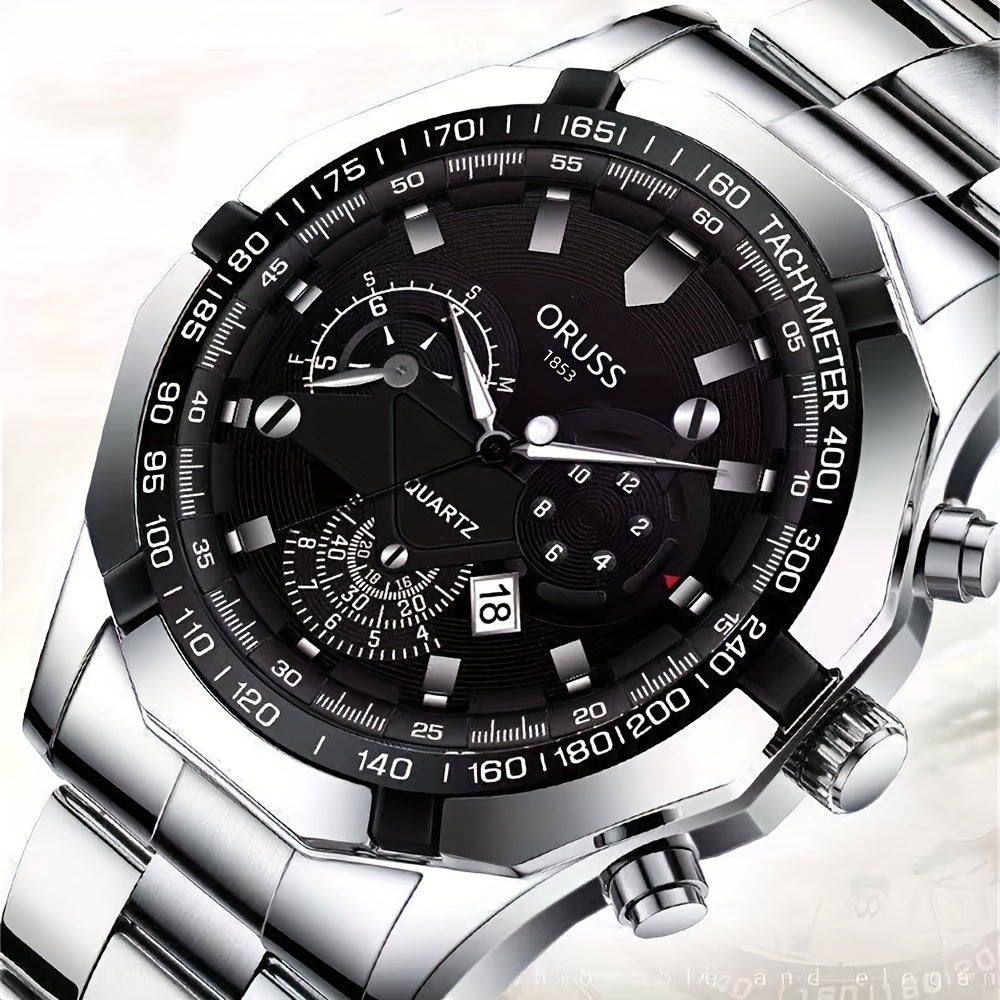 Men's Waterproof Wristwatch with Large Dial Luminous Hands Durable Fashion Accessory