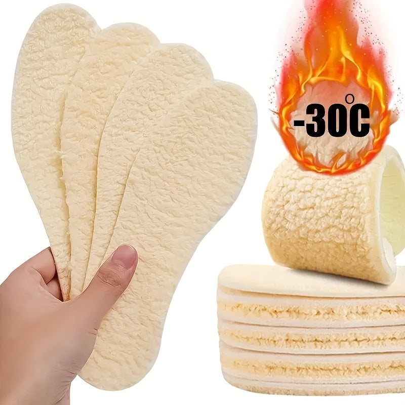 4Pcs Fleece Insoles for Men Women Thermal Warm Winter Sports Outdoor