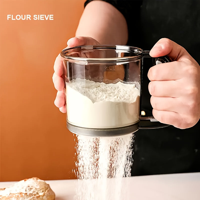 Plastic Flour Sifter for Baking and Kitchen Use Semi-Automatic Durable Sieve