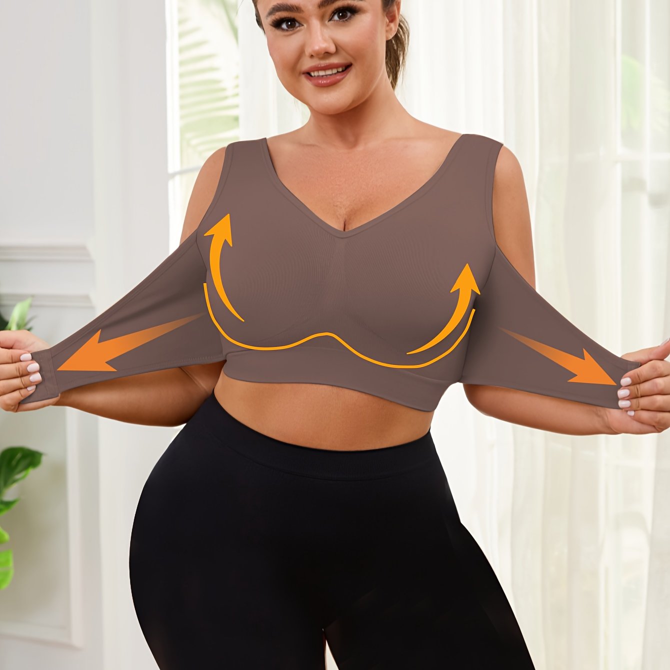 Women Plus Size Seamless Wireless Sports Bra for Yoga Running Workout