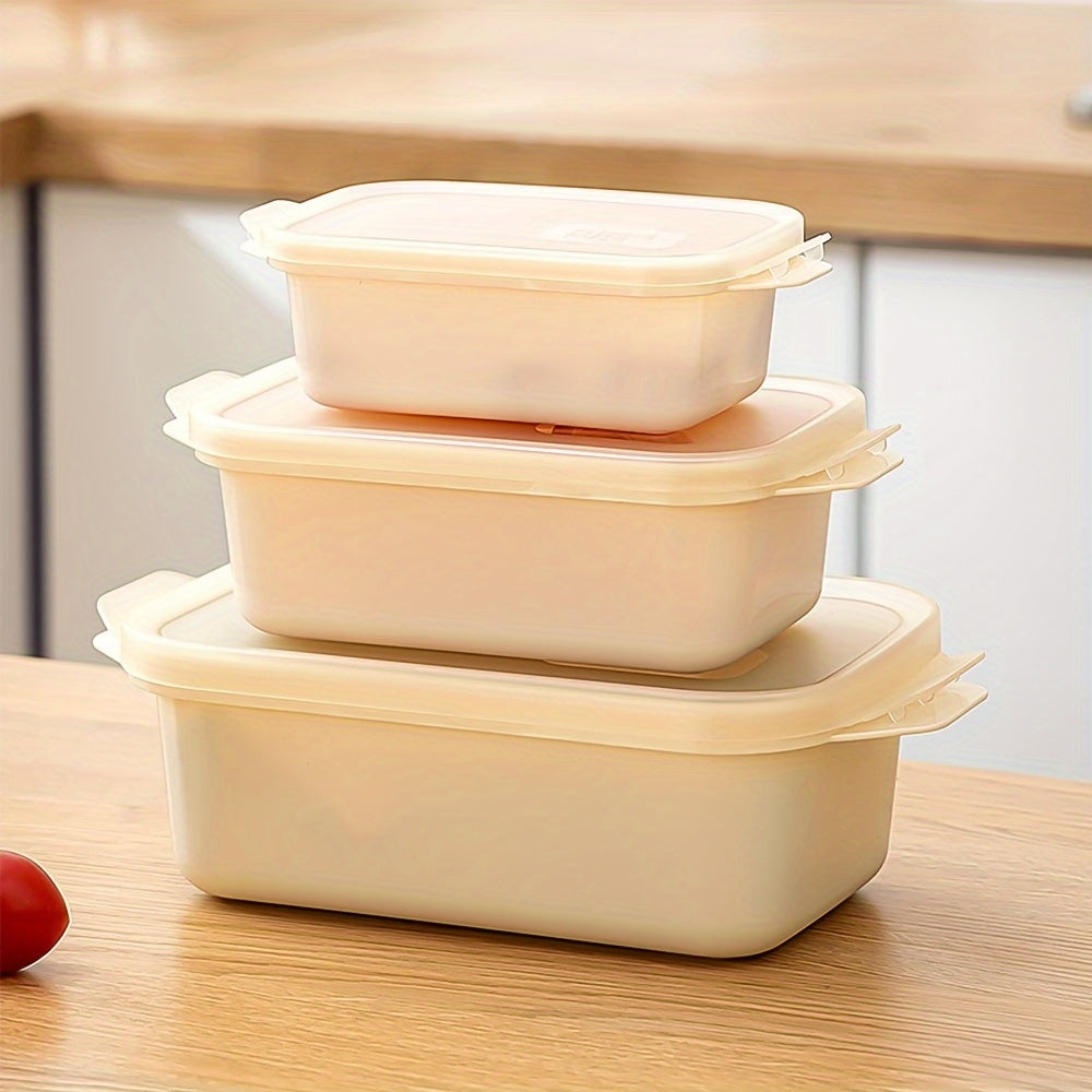 Microwave Safe Plastic Food Storage Containers Set of 3 Square Clip-On Lids
