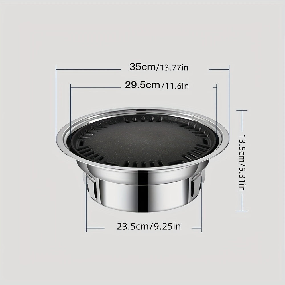 Sayohat uchun mo'ljallangan, tashqarida yurish va oshxona uchun ideal bo'lgan portativ stainless steel BBQ grill. Non-stick, go'sht va sabzavotlarni grill qilish uchun mukammal.