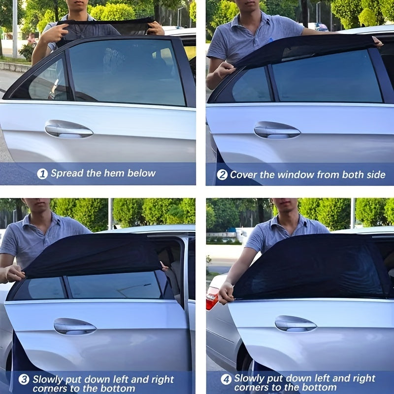 4-Donali Avtomobil oynasi ekran to'plami quyosh nuri, UV himoyasi uchun old va orqa oynalar
