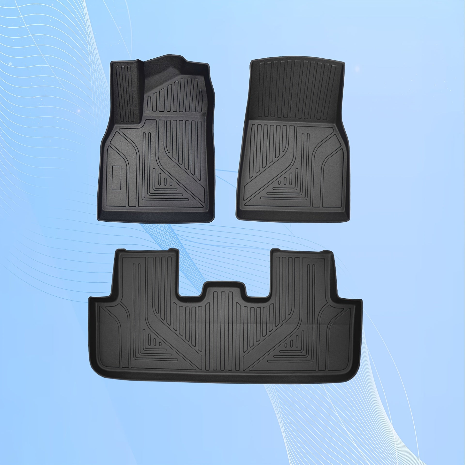 All-Weather TPE Car Floor Mats for Tesla Model Y 2025 Full Set Durable and Easy to Clean