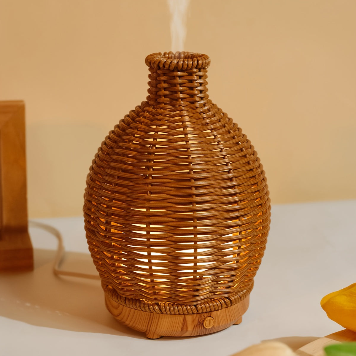 Rattan Aromatherapy Humidifier Wooden Grain Diffuser USB Powered for Home