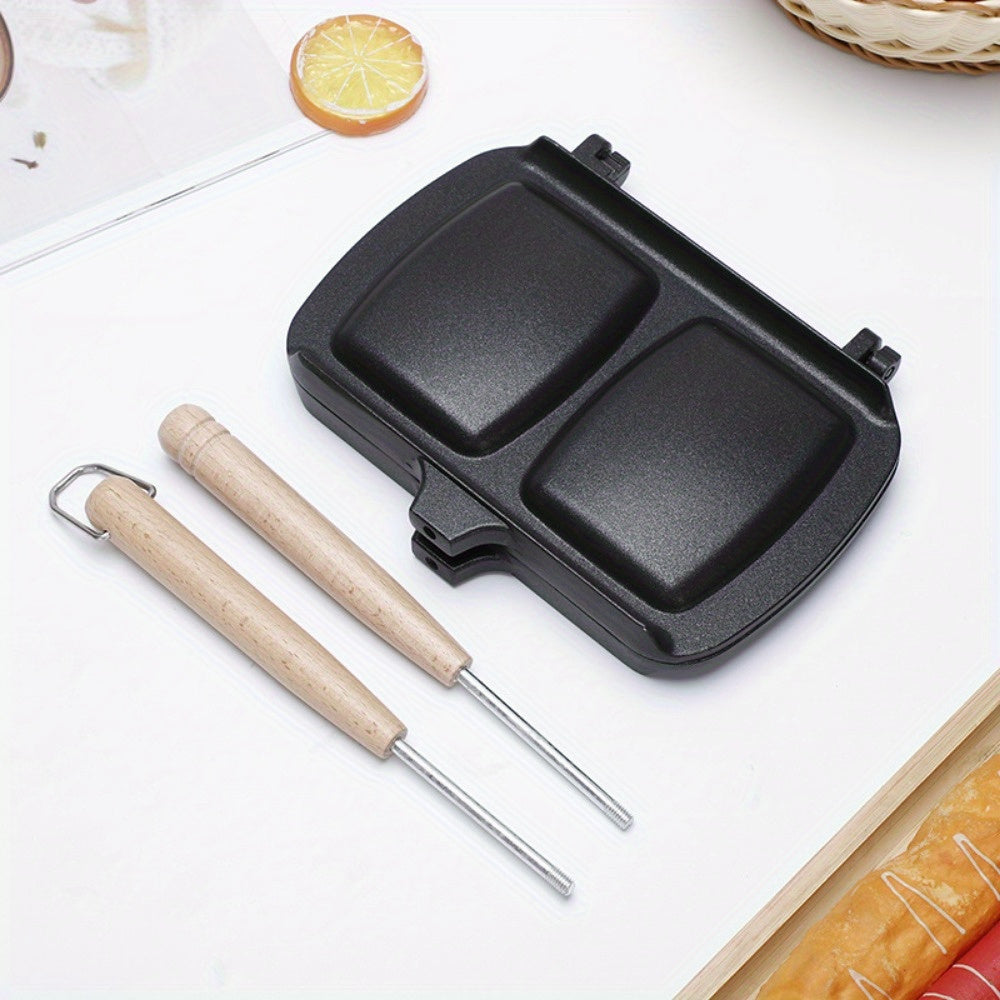 Non-stick sandwich maker with removable edges for omelettes toast breakfast