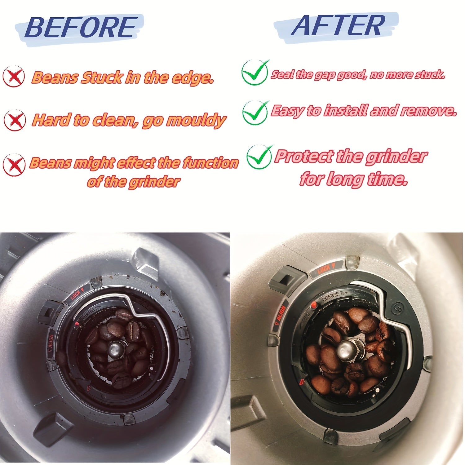 2 piezas de junta de sellado superior para molinillos de café para espresso, reemplazo de junta