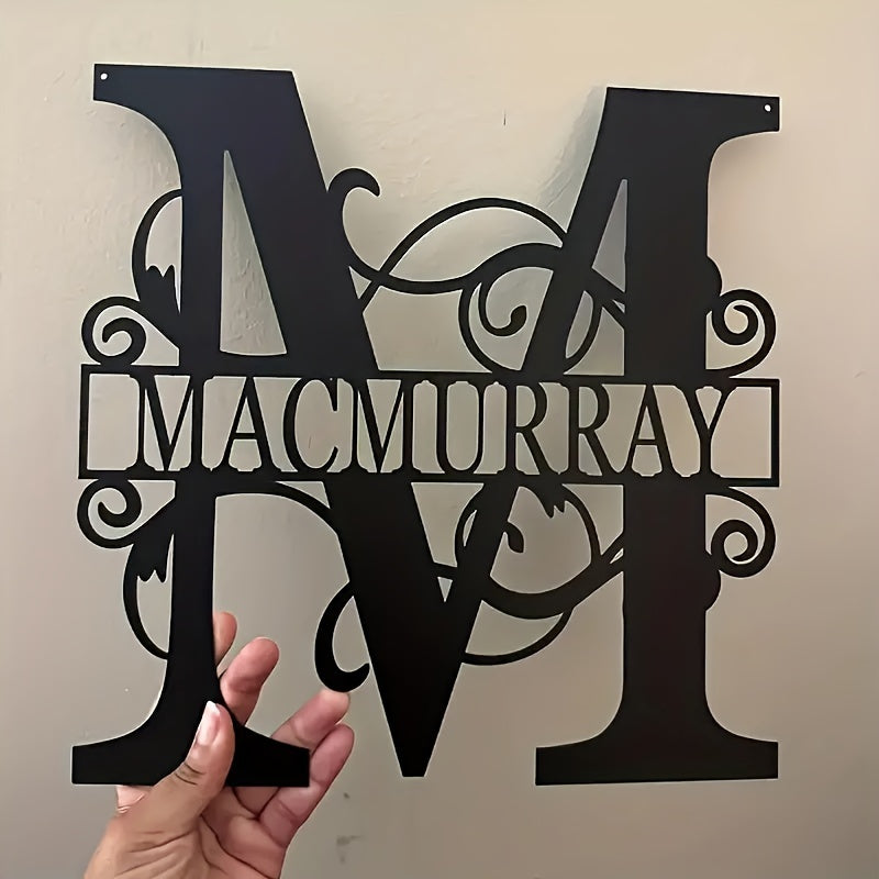Personalized Metal Family Name Sign Wall Art for Front Entrance or Housewarming Gift